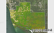 Satellite Map of Collier County, semi-desaturated