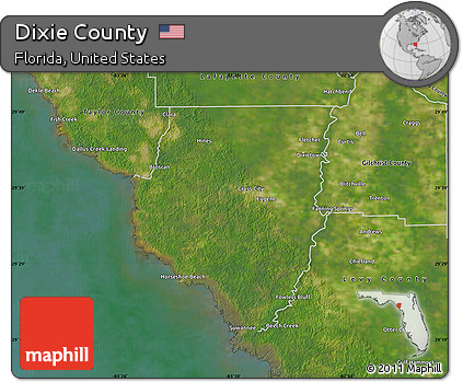 Satellite Map of Dixie County