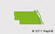 Physical 3D Map of Indian River County, cropped outside