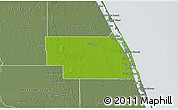 Physical 3D Map of Indian River County, semi-desaturated