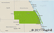 Physical 3D Map of Indian River County, shaded relief outside