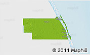 Physical 3D Map of Indian River County, single color outside