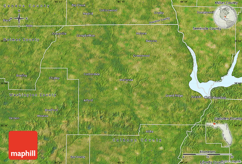 Satellite Map of Jackson County