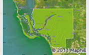 Physical Map of Lee County, satellite outside
