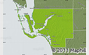 Physical Map of Lee County, semi-desaturated