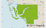 Physical Map of Lee County, shaded relief outside