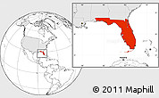 Blank Location Map of Florida, highlighted country