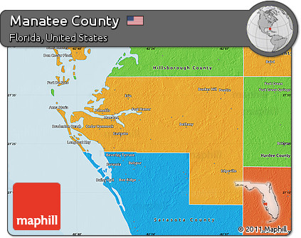 Free Political Map of Manatee County
