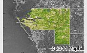 Satellite Map of Manatee County, desaturated