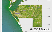 Satellite Map of Manatee County, single color outside