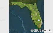 Satellite Map of Florida, darken