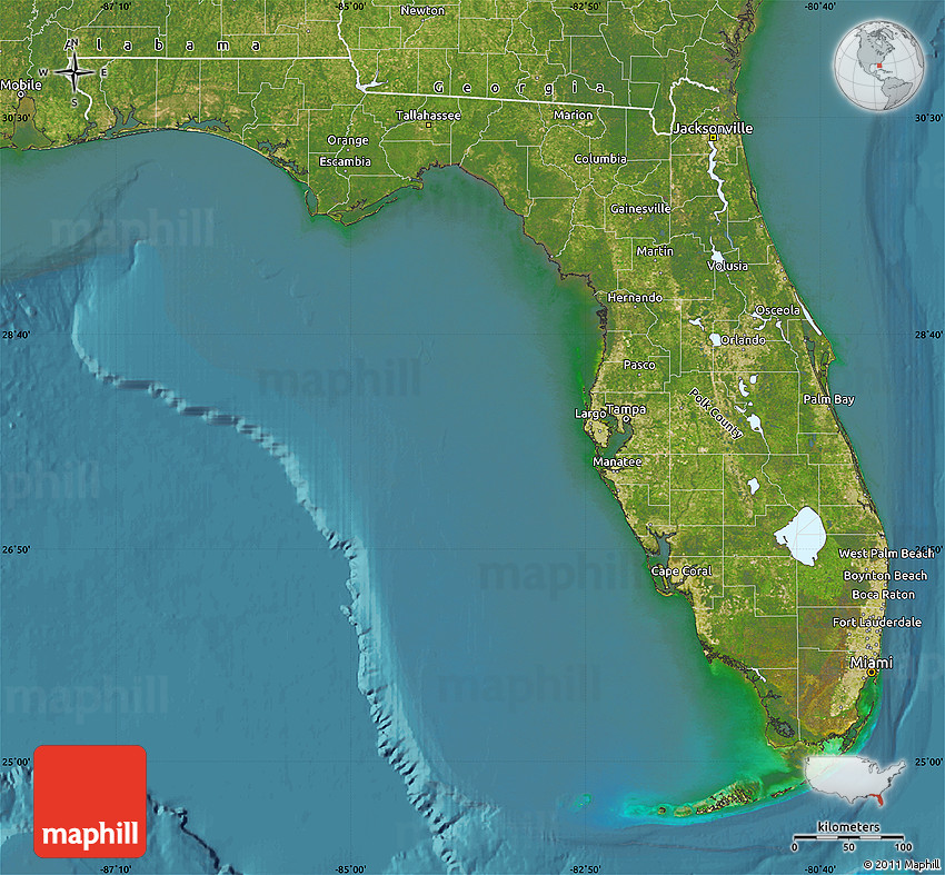 Satellite Image Of Florida Satellite Map Of Florida