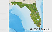 Satellite Map of Florida, shaded relief outside