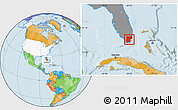 Political Location Map of Miami-Dade County, highlighted country, highlighted parent region