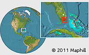 Satellite Location Map of Miami-Dade County