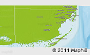 Physical Panoramic Map of Miami-Dade County