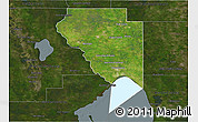 Satellite 3D Map of Okeechobee County, darken