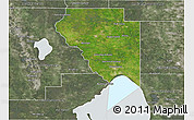 Satellite 3D Map of Okeechobee County, semi-desaturated