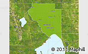 Physical Map of Okeechobee County, satellite outside