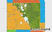 Satellite Map of Osceola County, political outside
