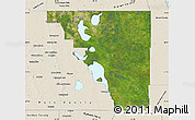 Satellite Map of Osceola County, shaded relief outside