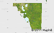 Satellite Map of Osceola County, single color outside
