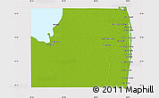 Physical Map of Palm Beach County, cropped outside
