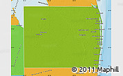 Physical Map of Palm Beach County, political outside