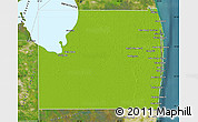 Physical Map of Palm Beach County, satellite outside
