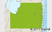 Physical Map of Palm Beach County, shaded relief outside