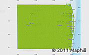 Physical Map of Palm Beach County, single color outside