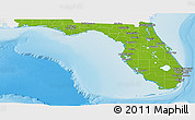 Physical Panoramic Map of Florida, single color outside