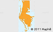 Political Simple Map of Pinellas County, single color outside