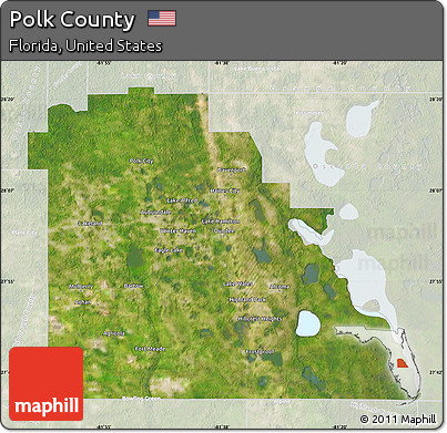 Satellite Map of Polk County, lighten