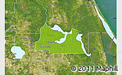 Physical Map of Seminole County, satellite outside