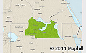 Physical Map of Seminole County, shaded relief outside