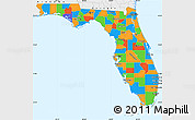 Political Simple Map of Florida, single color outside, borders and labels