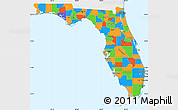 Political Simple Map of Florida, single color outside