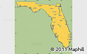Savanna Style Simple Map of Florida, cropped outside
