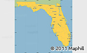 Savanna Style Simple Map of Florida, single color outside