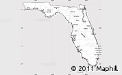 Silver Style Simple Map of Florida, cropped outside