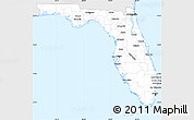 Silver Style Simple Map of Florida, single color outside