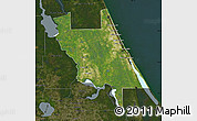 Satellite Map of Volusia County, darken