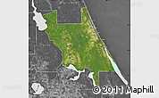 Satellite Map of Volusia County, desaturated