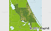 Satellite Map of Volusia County, physical outside