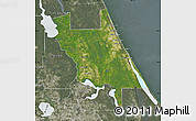 Satellite Map of Volusia County, semi-desaturated