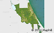 Satellite Map of Volusia County, single color outside