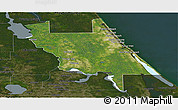 Satellite Panoramic Map of Volusia County, darken