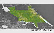 Satellite Panoramic Map of Volusia County, desaturated