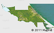 Satellite Panoramic Map of Volusia County, single color outside